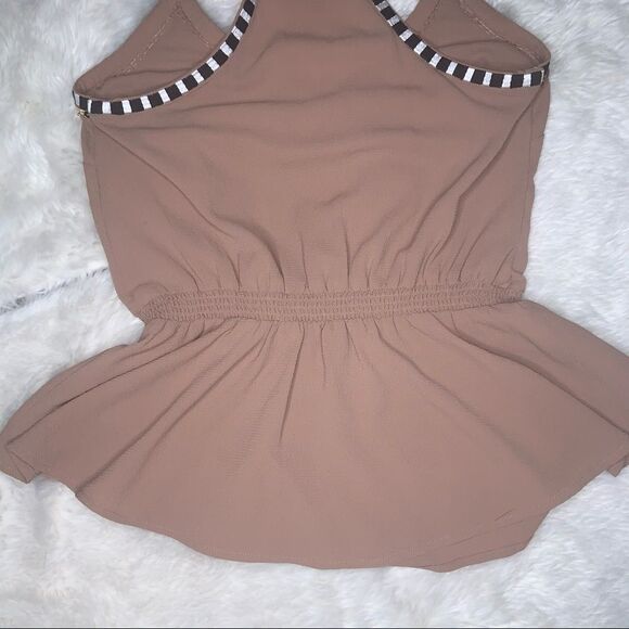 Sz Small Pink Nude Halter Top with Sequins/Stripes - Picture 6 of 15